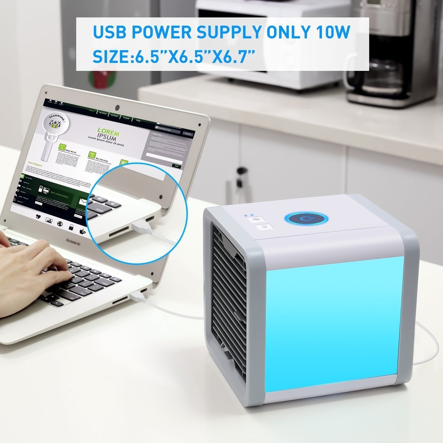 Mini USB Portable Air Conditioner Desktop Air Cooling Fan Humidifier Purifier For Office Bedroom