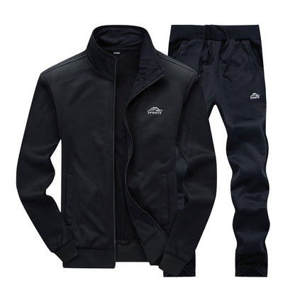 Men Sportswear Set Brand Mens Tracksuit Sporting Fitness Clothing Two Pieces Long Sleeve Jacket + Pants Casual Men's Track Suit