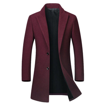 Winter Wool Jacket Men's High-Quality Wool Coat Casual Slim Collar Wool Coat Men's