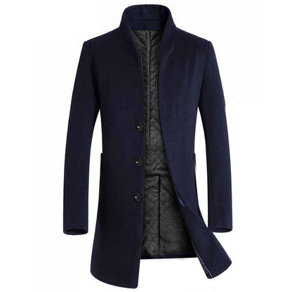 Winter Wool Jacket Men's High-Quality Wool Coat Casual Slim Collar Wool Coat Men's