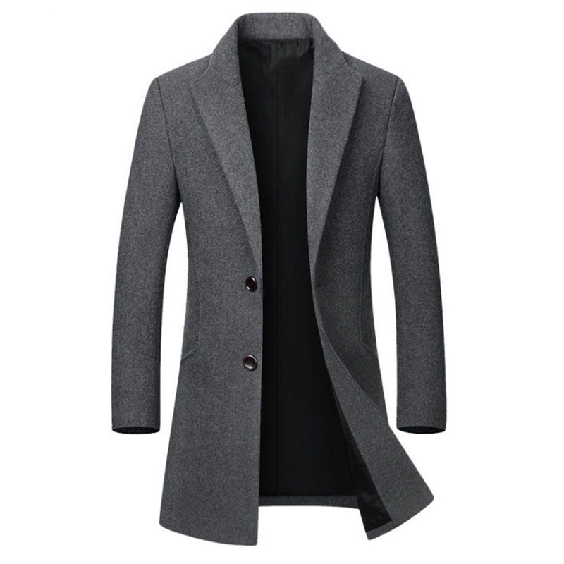 Winter Wool Jacket Men's High-Quality Wool Coat Casual Slim Collar Wool Coat Men's