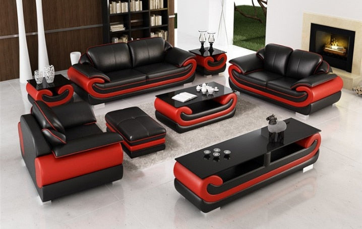 modern style living room Genuine leather sofa 0797