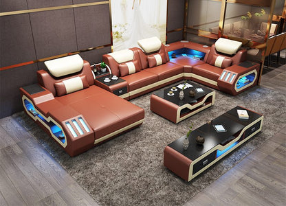 New Arrival Leather Sofa Set Furniture for Living Room made of Top Quality Fabric Leather