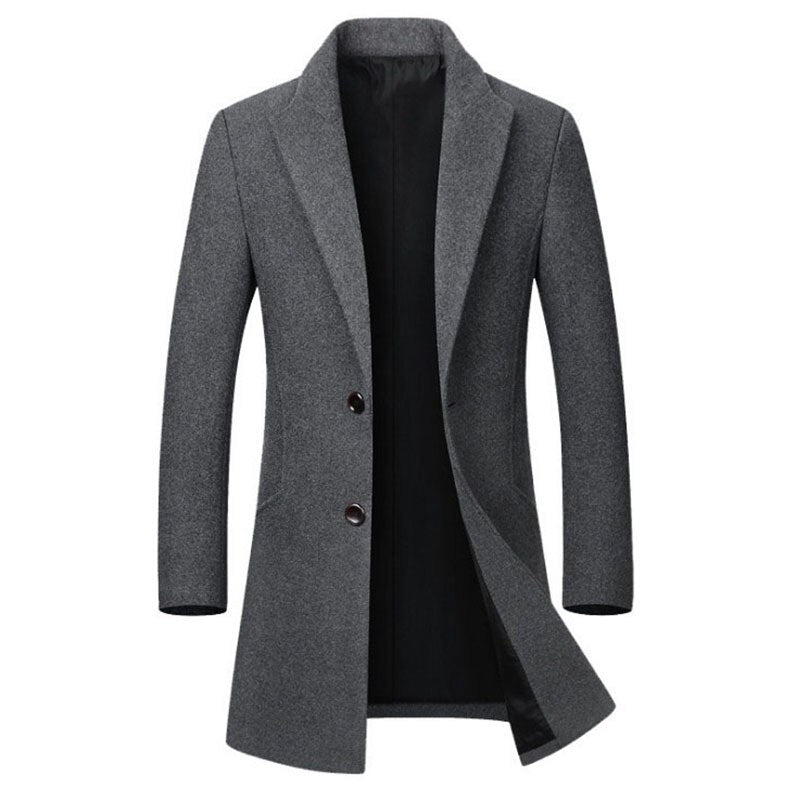Winter Wool Jacket Men's High-Quality Wool Coat Casual Slim Collar Wool Coat Men's