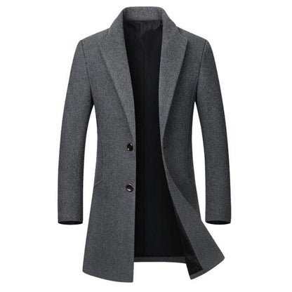 Winter Wool Jacket Men's High-Quality Wool Coat Casual Slim Collar Wool Coat Men's