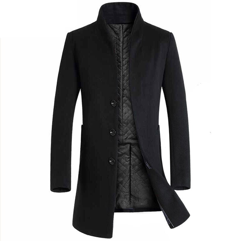 Winter Wool Jacket Men's High-Quality Wool Coat Casual Slim Collar Wool Coat Men's