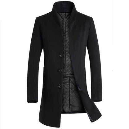 Winter Wool Jacket Men's High-Quality Wool Coat Casual Slim Collar Wool Coat Men's