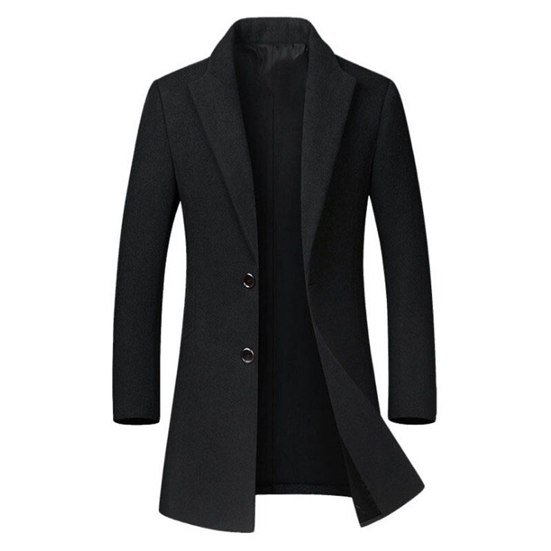 Winter Wool Jacket Men's High-Quality Wool Coat Casual Slim Collar Wool Coat Men's