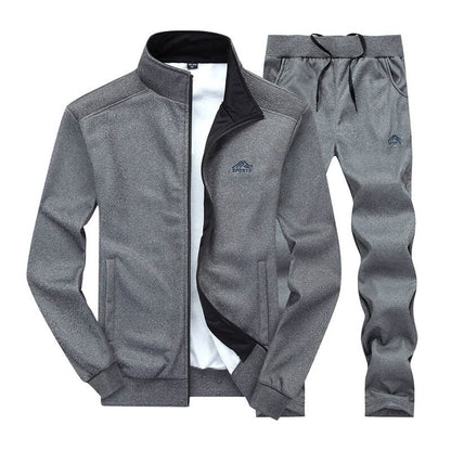 Men Sportswear Set Brand Mens Tracksuit Sporting Fitness Clothing Two Pieces Long Sleeve Jacket + Pants Casual Men's Track Suit