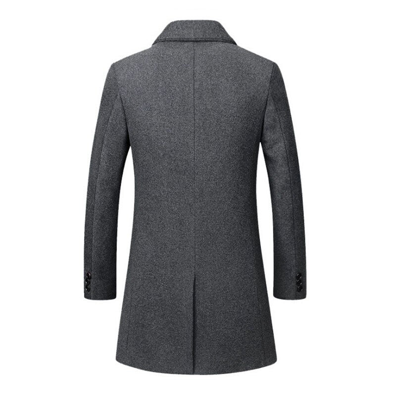 Winter Wool Jacket Men's High-Quality Wool Coat Casual Slim Collar Wool Coat Men's